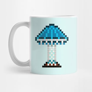 Pixie Parasol Mushroom Pixel Painting On Light Blue Background Mug